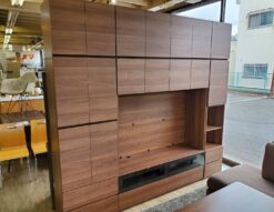 Pamouna　パモウナ　リビングボード　テレビボード　ダークブラウン　大型　大容量　収納力　ハイタイプ　壁面収納　耐震ロック　TVボード　モダン　ミッドセンチュリー　インダストリアル　リサイクルショップ　再良市場　天白　名東　昭和　千種　瑞穂　緑　日進　豊明　東郷　おススメ　オススメ お洒落　オシャレ　中古