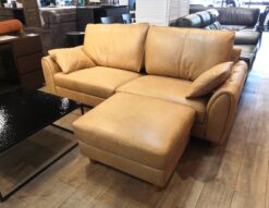 関家具 リラックスフォーム RELAXFORM クラフトベージュ HENRY ヘンリー オットマン付き レザーテックス 3人掛けソファ