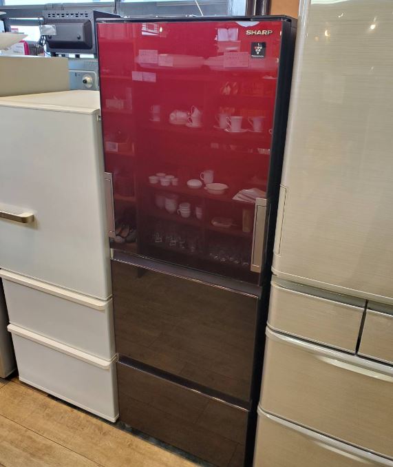 ☆SHARP シャープ 350L 3ドア 冷蔵庫 SJ-GW35F-R どっちもドア
