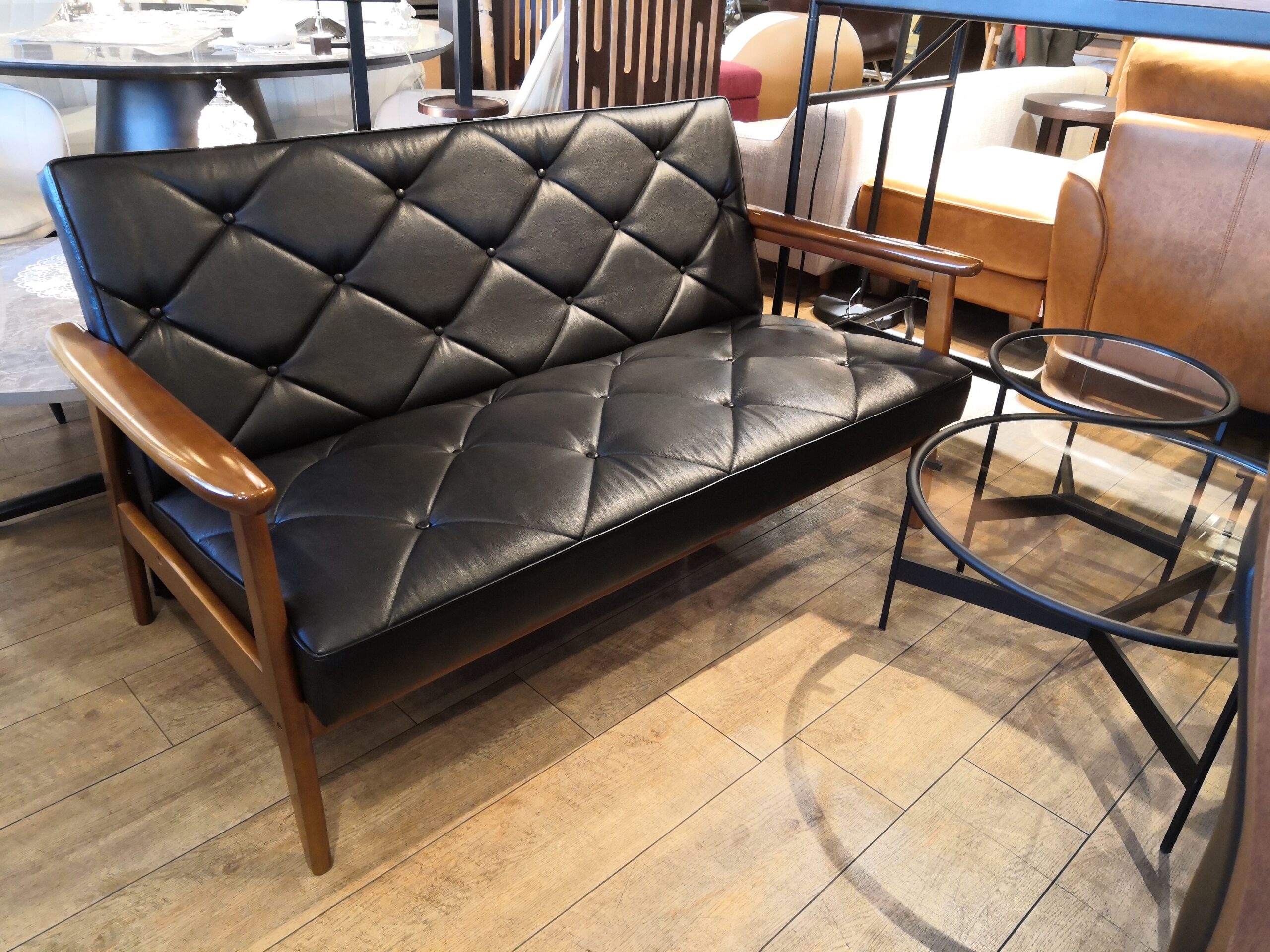 中古品】karimoku カリモク 国産家具 2シーター ブラック WS1183BW