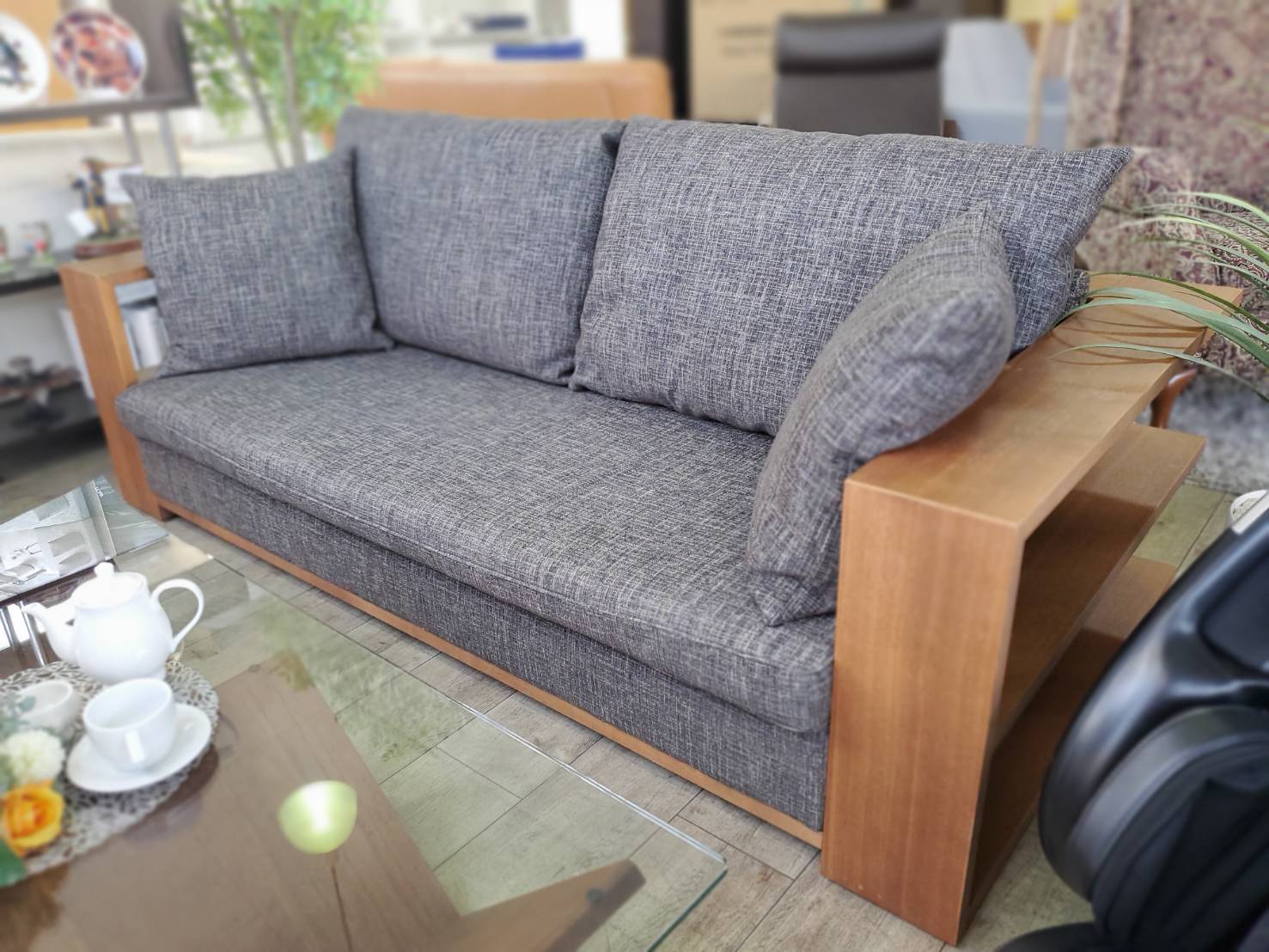 ☆nissin 日進木工 トリプルソファ SALLA サラ ウォールナット