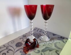 Baccarat　バカラ　Vega　Fortissimo　フローティッシモ　フローティシモ　フォルティッシモ　フォルティシモ　ワイングラス　トール　グラス　レッド　赤　クリスタル　フィギュア　オブジェ　ハトツガイ　鳩つがい　　　リサイクルショップ　再良市場　天白　名東　昭和　千種　瑞穂　緑　日進　豊明　東郷　おススメ　オススメ お洒落　オシャレ　中古　美品