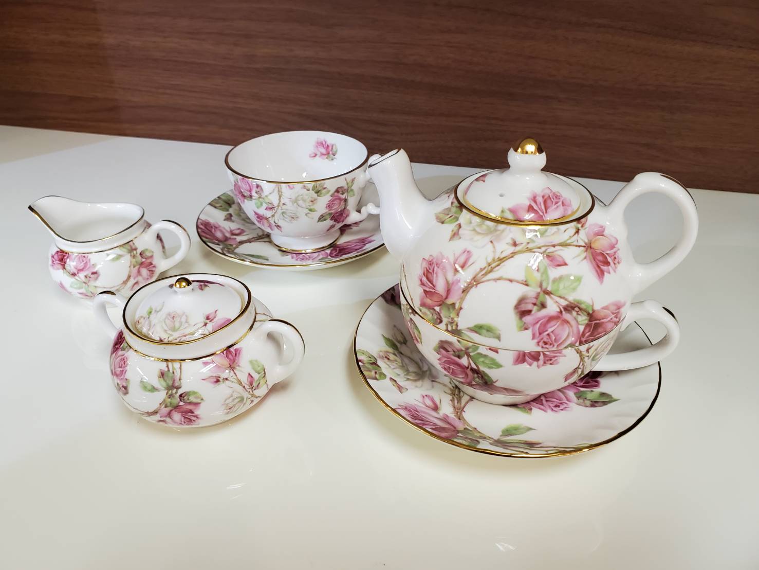 LAWLEYS TEA British Rose ローズ柄ティー&シュガーポット