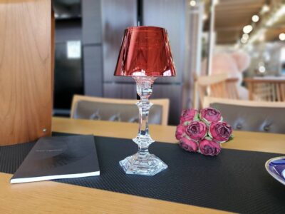 Baccarat　バカラ　OurFire　アワファイヤー　アワファイアー　　キャンドルスタンド　キャンドルホルダー　キャンドルスティック　シェイド　ブリリアントレッド　レッド　バカラレッド　赤　クリスタル　インテリア　アルクール　ヴェルサイユ　高級　オブジェ　飾り　フィリップ・スタルク　スタルク　コラボ　リサイクルショップ　再良市場　天白　名東　昭和　千種　瑞穂　緑　日進　豊明　東郷　おススメ　オススメ お洒落　オシャレ　中古　美品