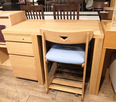 karimoku ボナシェルタ ST2578ME 日本製 カリモクスタンダードモダン ピュアオーク色 書斎 子供部屋 デスク＆ワゴンセット 9