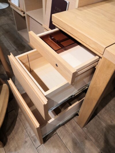 karimoku ボナシェルタ ST2578ME 日本製 カリモクスタンダードモダン ピュアオーク色 書斎 子供部屋 デスク＆ワゴンセット 10