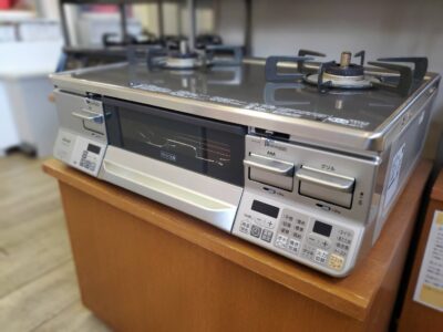 Rinnai　リンナイ　都市ガス用　ガスコンロ　ガステーブル　ガスレンジ　水無し両面焼きグリル　水無し両面　ラクシエプライム　LAKUCIE PRIME　ガラストップ　安全設計　W温度おまかせ　調理タイマー　卓上据置型　　　2024年製　高年式　リサイクルショップ　再良市場　天白　名東　昭和　千種　瑞穂　緑　日進　豊明　東郷　おススメ　オススメ お洒落　オシャレ　中古　美品