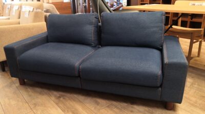 リビング家具 コンパクト 省スペース ブルー 西海岸 デニム 2.5シーターソファ  1