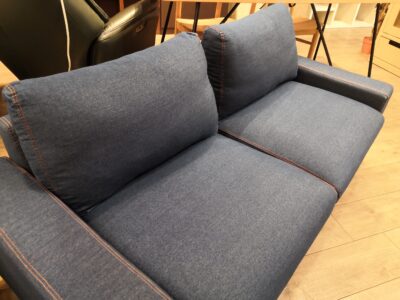 リビング家具 コンパクト 省スペース ブルー 西海岸 デニム 2.5シーターソファ  3