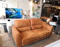 リビング家具 2人掛け ワイド 起毛 キャメル 2.5シーターソファ