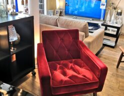 karimoku60 名古屋プレミアムモケットレッド 大須DECO SHIOGAMA APARTMENT STYLE ロビーチェア 1シーター