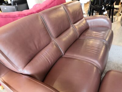karimoku domani ドマーニ Excel-Life エクセルライフ ZSA453 レザー ブラウン 総革 三人掛け 3シーターソファ 3