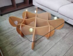 MATRIX TABLE　MatrixTable　マトリックステーブル　E&Y　ローテーブル　センターテーブル　リビングテーブル　コーヒーテーブル　プライウッド　曲木　アンドリュー・ダイ　ガラス天板　ガラステーブル　デザイン家具　デザイナーズ家具　ロータイプ　ロースタイル　ノックダウン式　オブジェ　インテリア　リサイクルショップ　再良市場　天白　名東　昭和　千種　瑞穂　緑　日進　豊明　東郷　おススメ　オススメ お洒落　オシャレ　中古