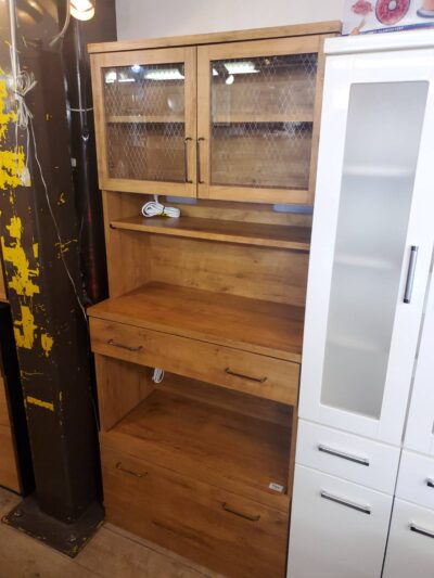 nikoand...　niko and　ニコアンド　FURNITURE SUPPLY　NOISETTE　ノワゼットシリーズ　オープンキャビネット　キッチンン収納　レンジ台　レンジボード　食器棚　　インダストリアル　メンズライク　ヴィンテージ風　アンティーク調　西海岸　カフェ風　　レトロ　真鍮　ワイヤー加工　スリム　コンパクト　パイン材　ブラウン　リサイクルショップ　再良市場　天白　名東　昭和　千種　瑞穂　緑　日進　豊明　東郷　おススメ　オススメ お洒落　オシャレ　中古