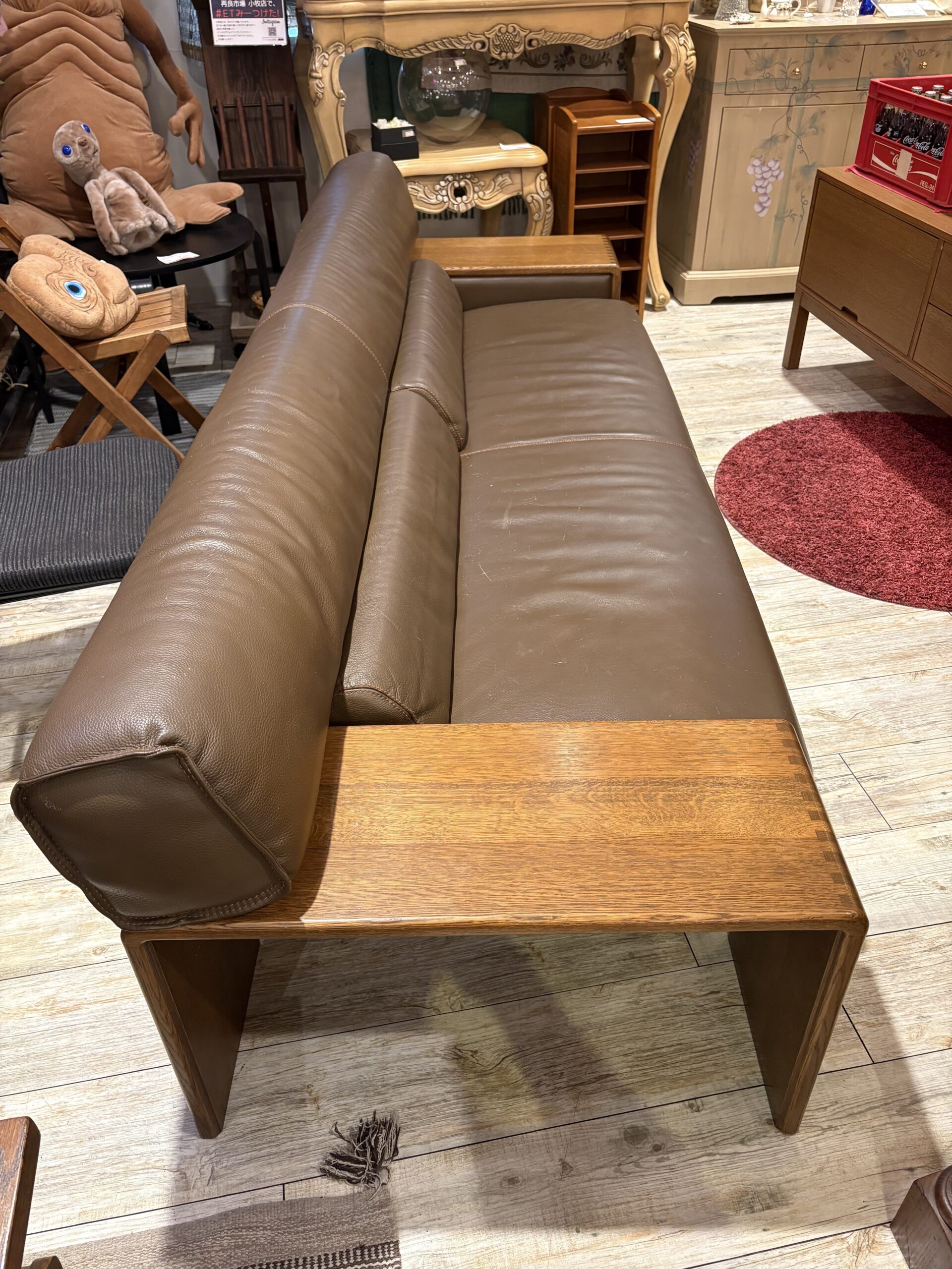 中古品】 CONDE HOUSE 3シーターソファ ボルス 総本革張り