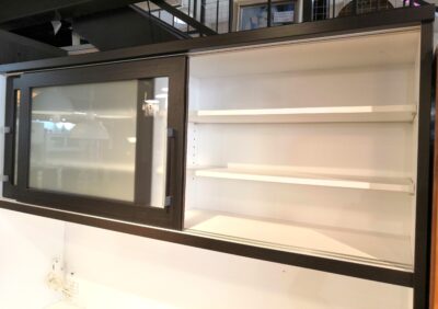 ブラウン系 幅150㎝ ロータイプ 収納家具 キッチンボード レンジボード 2