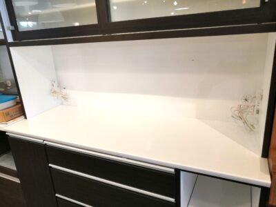 ブラウン系 幅150㎝ ロータイプ 収納家具 キッチンボード レンジボード 3