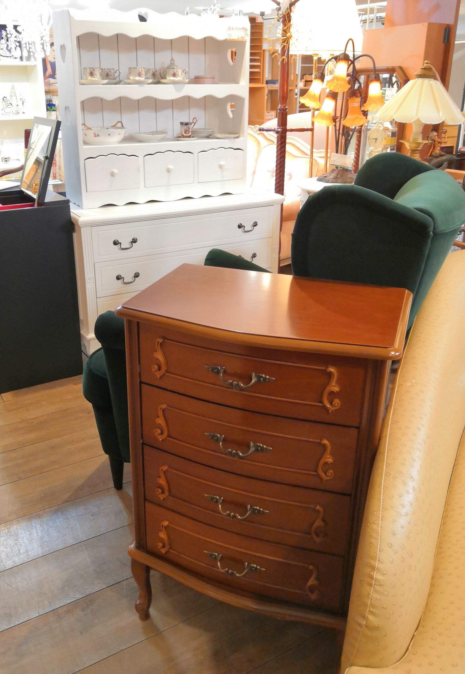 中古品】L'ARTIGIANA アルティジャーナ イタリア製 ロココ調 猫脚 木製
