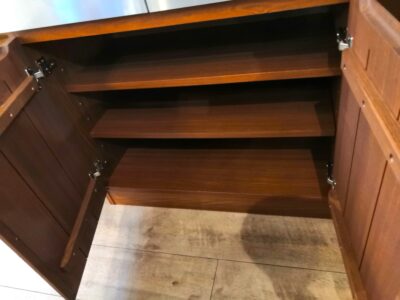 unico 末次家具 STRADA ストラーダ 幅120㎝ ヴィンテージデザイン ステンレス天板 ウォールナット レンジボード 6