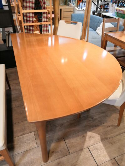 karimoku 半円型 変形 ナチュラル シンプル 木製 食卓セット ダイニング4点セット 3