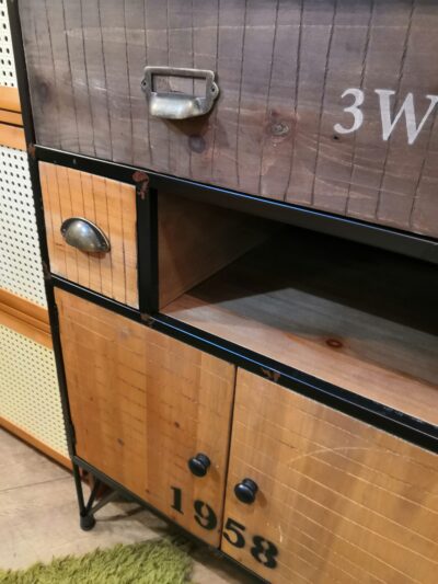 ヴィンテージ調 アイアン インダストリアル カフェテリア 収納家具 サイドボード 5