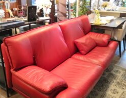 leather world レザーワールド 本革 レッドカラー ハイバック 2人掛け ワイド 2.5シーターソファ