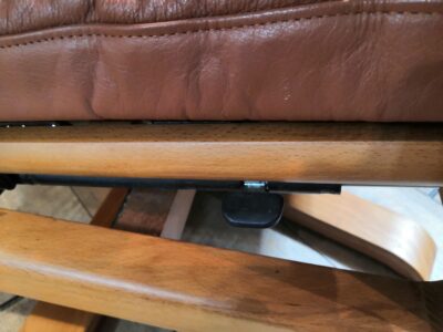 富士ファニチア FUJI FANITURE 本革 回転チェア オットマン付き ブラウン 木製 リクライニングチェア 4