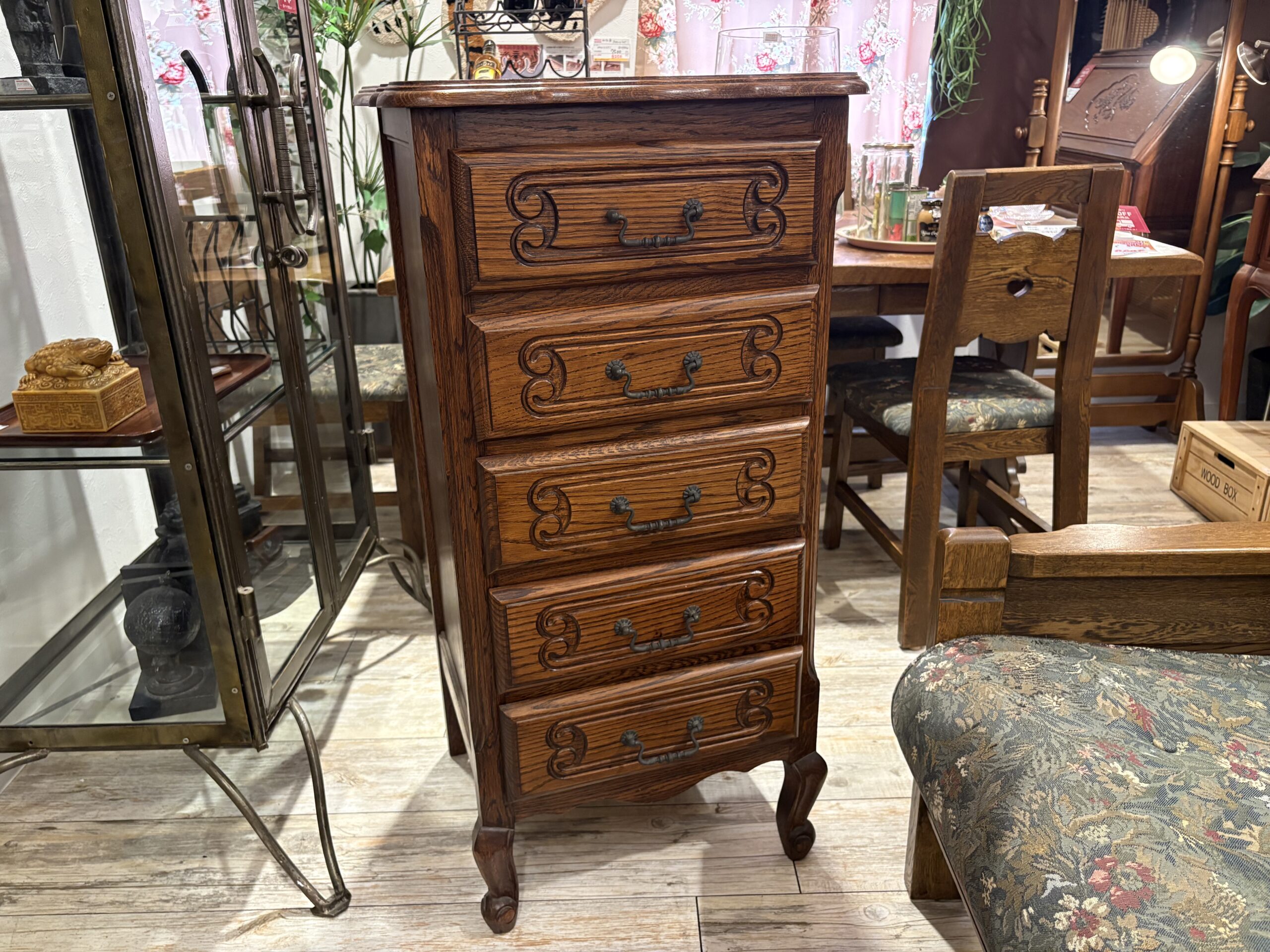 中古品】 5段チェスト 三越ブルージュ ルーマニア製