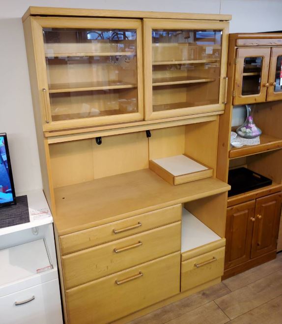 出品25日迄延長　最終価格　カリモク　木製キッチンレンジボード 台　ブラウン 出品25日迄延長 最終価格 カリモク 木製キッチンレンジボード 台