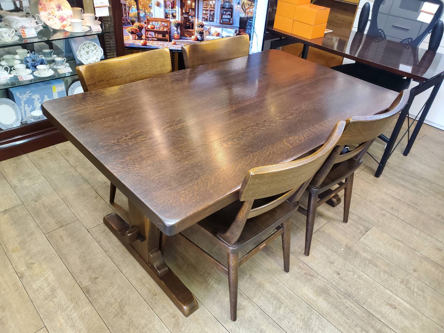 美品 ダイニングセット 5点 柏木工 ウィルダネス KASHIWA オーク材