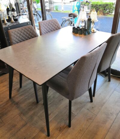 TARNY ダルトン ダークグレー セラミックダイニング5点セット 4