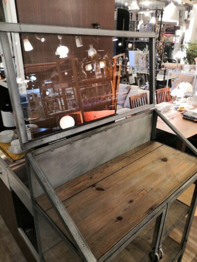 ヴィンテージ調 ミリタリー インダストリアル 店舗什器 キャビネット エイジング加工 シルバー ディスプレイケース 3