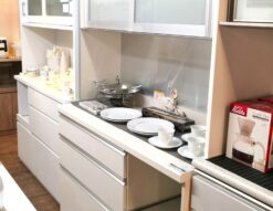 パモウナ Pamouna ロータイプ 幅120 ホワイト キッチン収納 キッチンボード レンジボード