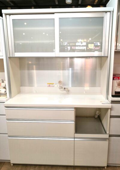 パモウナ Pamouna ロータイプ 幅120 ホワイト キッチン収納 キッチンボード レンジボード 1