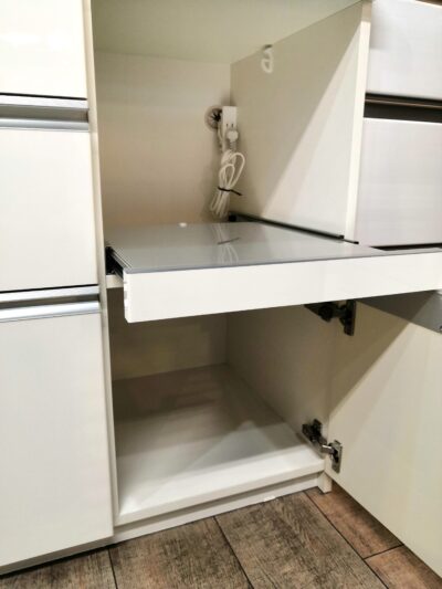 パモウナ Pamouna ロータイプ 幅120 ホワイト キッチン収納 キッチンボード レンジボード 3