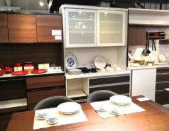 Pamouna パモウナ ブラウン系 ホワイト モダン 幅120㎝ キッチン収納 レンジボード