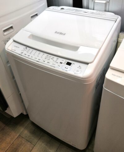 HITACHI ビートウォッシュ インバーター 2022年製 BW-V80G ホワイトシャンパン 上開き 縦型 8㎏洗い 全自動洗濯機 1