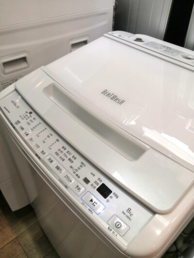 HITACHI ビートウォッシュ インバーター 2022年製 BW-V80G ホワイトシャンパン 上開き 縦型 8㎏洗い 全自動洗濯機 2