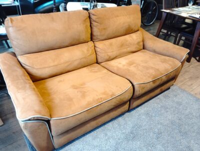 RELAXFORM バッジオ キャメル 3人掛け レザーテックス W190 2シーター 電動リクライニングソファ 4