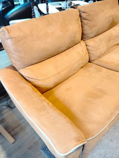 RELAXFORM バッジオ キャメル 3人掛け レザーテックス W190 2シーター 電動リクライニングソファ 2