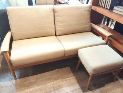 IDC大塚 シネマ オーク材 リビング家具 2人掛け 2シーターソファ ローテーブル 1