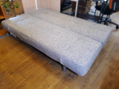 ソファベッド グレー 3シーター 3人掛け ソファ ファブリック シルバーフレーム シンプル モダン ナチュラル 北欧 カジュアル 来客用 単身用 ひとり暮らし リサイクル 最良市場 天白区 名東区 昭和区 千種区 瑞穂区 緑区 日進市 豊明市 東郷町 買取 出張買取 高価買取 販売 お値打ち 特価 1点物 1点モノ 早い者勝ち おすすめ おしゃれ 中古品