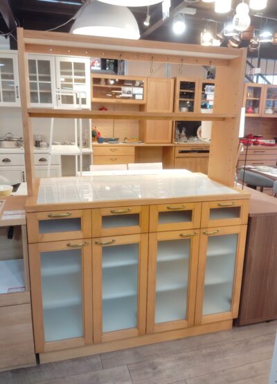 キッチン収納 作業台 タイル仕様 ナチュラル 対面型 キッチン収納 間仕切り 対面式キッチンカウンター 1