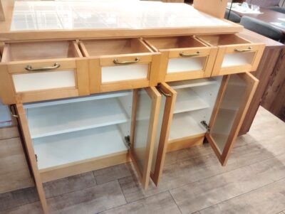 キッチン収納 作業台 タイル仕様 ナチュラル 対面型 キッチン収納 間仕切り 対面式キッチンカウンター 4