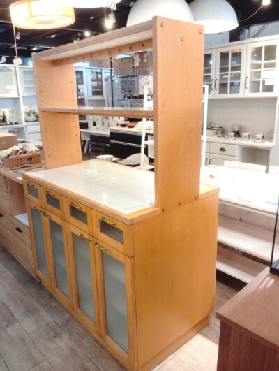 キッチン収納 作業台 タイル仕様 ナチュラル 対面型 キッチン収納 間仕切り 対面式キッチンカウンター 5