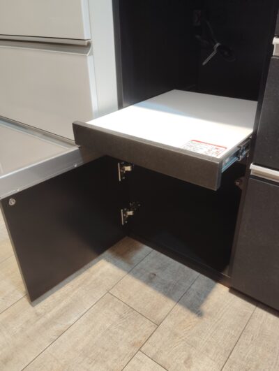 キッチン収納 ブラック系 ツヤ無し 作業台付き 幅120㎝ キッチンボード レンジボード 7