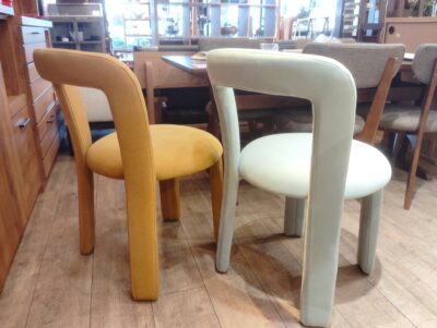 Francfranc ルポチェア デリカ テーブル ラウンド 直径70㎝ イエロー ライトブルー カフェ3点セット 4