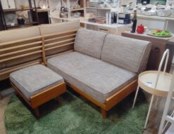 unico ALBERO アルベロ チークカラー カバーリングソファ アームレス オットマン付き 北欧 ヴィンテージスタイル 2シーターソファ