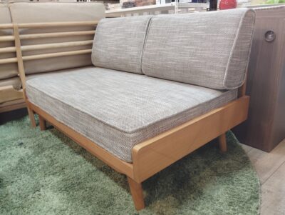 unico ALBERO アルベロ チークカラー カバーリングソファ アームレス オットマン付き 北欧 ヴィンテージスタイル 2シーターソファ 2