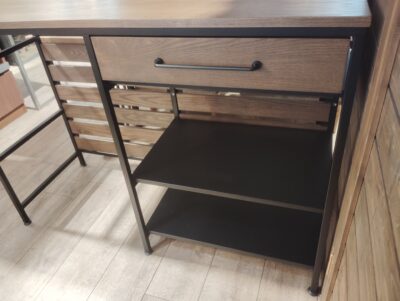 LOWYA キッチン収納 メンズライク ヴィンテージ調 スチール 木製 異素材 キッチンカウンター 5